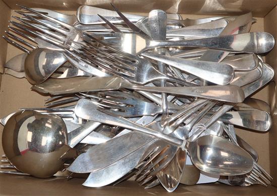 A part canteen of Dutch 833 white metal flatware, 74.5 oz.